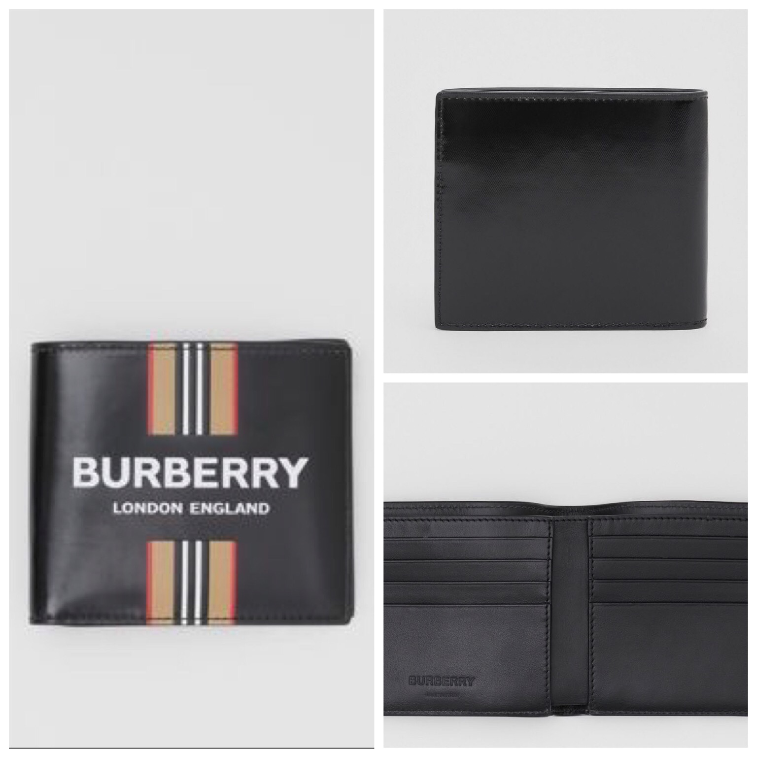 BURBERRY標誌性條紋雙摺皮夾