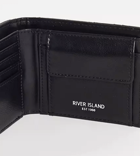 River Island黑色編織錢包